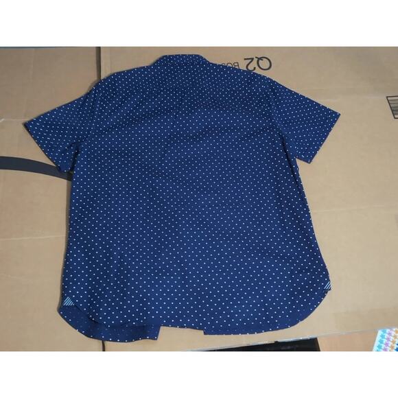Denim & Flower Navy Blue Polka Dot Floral Shirt, Ricky Singh Button Down, Large - Picture 2 of 7